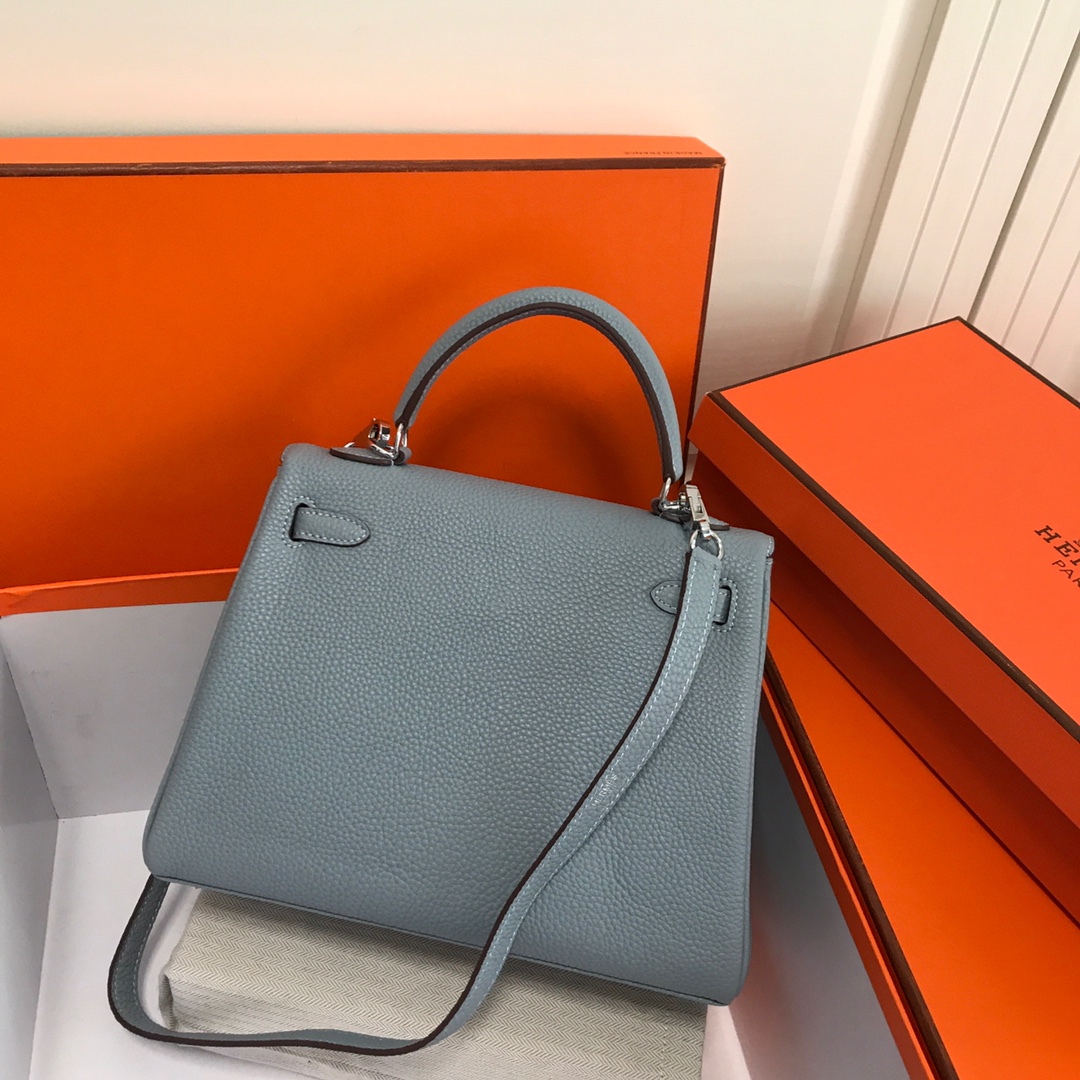 Hermes Kelly 32cm Handbag Shoulder Bag in Grey Togo Leather